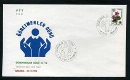 TURKEY 1990 FDC - Teachers' Day 10th Year, Ankara, Nov. 24 - FDC