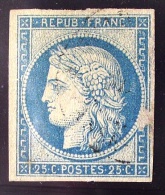 France - 1849 - Scott # 6 - Damaged On Right - Cat. Val. = 32.5 US $ - Cérès