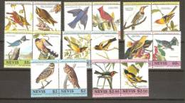 Nevis 1985 Audubon Bird Set Of 8 Pairs MNH - St.Kitts En Nevis ( 1983-...)