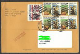 USA 2013 Letter To Estonia Estland Coral Reefs Sea Life Animals Stamps - Cartas & Documentos