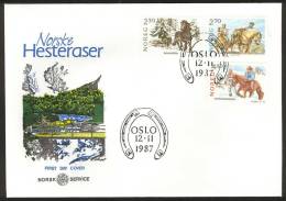 NORWAY FDC 1987 «Horses». Perfect, Cacheted Unadressed Cover - FDC