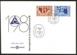 NORWAY FDC 1981 «Int. Year Of The Disabled». Perfect, Cacheted Unadressed Cover - FDC