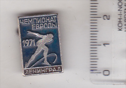 USSR Russia Old Sport Pin Badge - Skating European Games Leningrad 1971 - Wintersport
