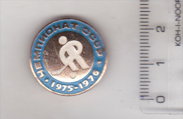 USSR Russia Old Sport Pin Badge - Hokey - USSR Championship 1975-1976 - Sports D'hiver