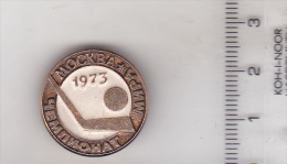 USSR Russia Old Sport Pin Badge - Hokey World Championship Leningrad 1973 - Wintersport