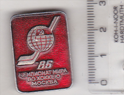 USSR Ukraina Old Sport Pin Badge - Hokey World Championship Moskow 1986 - Sports D'hiver