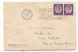 UK - 1958 COVER From EDGWARE To BUENOS AIRES - GREETINGS TELEGRAMS Mechanical Cancel - - Macchine Per Obliterare (EMA)