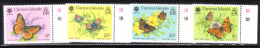 Cayman Islands 1990 Butterflies MNH - Kaimaninseln