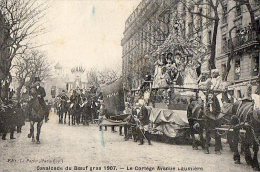 Paris   75   Cavalcade Du Boeuf Gras 1907   Cortège Avenue Laumière - Other & Unclassified