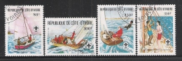 REPUBLIQUE DE COTE D' IVOIRE-1982: Serie Di 4 Valori Obliterati -75° Anniversario Dello SCAUTISMO- In Ottime Condizioni. - Used Stamps