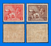 GB 1924-0001, SG430-431 KGV British Empire Exhibition, MLH - Ungebraucht