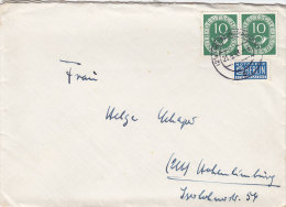 BRD 128 MeF, Waagerechtes Paar Auf Brief Mit Stempel: Recklinghausen 21.5.1953 - Storia Postale