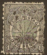 FIJI 1891 1d Black P10 SG 77 U YY137 - Fidschi-Inseln (...-1970)