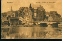 Marburg Partie Mit Universität Stein-Brücke Wohnhäuser Um 1920 - Marburg