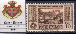 EGEO - PATMOS - N.17 Cat. 70 Euro - GOMMA INTEGRA - MNH** - Egée (Patmo)