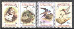 Anguilla.: Yvert N°365/8**; MNH; Oiseaux; Birds; Vögel;  Pelican; Grand Heron; Hirondelle;s Oiseau Mouches - Anguilla (1968-...)