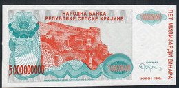 SERBIA KRAJINA PR27 5.000.000.000 DINARA 1993 KNIN  # A0001805  UNC. - Serbia