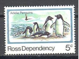 Ross: Yvert N°15**; MNH; Oiseaux; Birds; Vögel; Manchots D'adelie - Unused Stamps