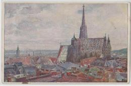 Austria - Wien - Panorama Mit Stefanskirche - Kunstler - Illustrateur - Chiese