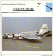 AVIATION FICHE TECHNIQUE APPAREIL DE RECONNAISSANCE MARTIN RB 57-F CANBERRA U.S.A REF 12062 - Avions