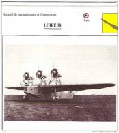 AVIATION FICHE TECHNIQUE APPAREIL DE RECONNAISSANCE LOIRE 30 FRANCE REF 12064 - Flugzeuge