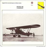 AVIATION FICHE TECHNIQUE APPAREIL DE RECONNAISSANCE  POTEZ.50 FRANCE REF 12087 - Airplanes