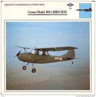 AVIATION FICHE TECHNIQUE APPAREIL DE RECONNAISSANCE CESSNA MODEL 305A BIRD DOG U.S.A. REF 12091 - Flugzeuge