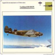 AVIATION FICHE TECHNIQUE APPAREIL DE RECONNAISSANCE LOCKHEED HUDSON  U.S.A REF 12097 - Avions