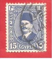 EGITTO - EGYPT - 1927 - King Fuad I - 15 Malleem - Michel EG-A 129a - Usados