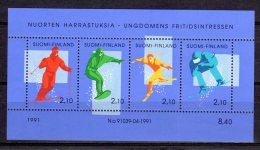(S1031) FINLAND, 1991 (Youth Hobbies. Skiing). Souvenir Sheet. Mi # B8. MNH** - Unused Stamps