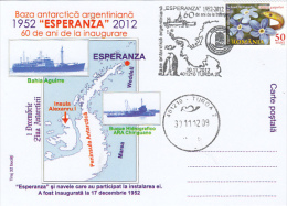 ANTARKTIK EXPLORER, ESPERANZA BASE, PENGUINS, SHIP, CM, MAXICARD, CARTES MAXIMUM, 2012, ROMANIA - Erforscher