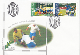 RUGBY, WORLD CUP 2007, COVER FDC, 2007, ROMANIA - Rugby