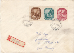 WILD HOGS, MANUAL LABOUR, AGRICULTURE, STAMPS ON REGISTERED COVER, 1968, ROMANIA - Lettres & Documents