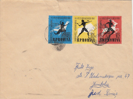 ATLETICS CHAMPIONSHIP, STAMPS ON COVER, 1972, ROMANIA - Covers & Documents