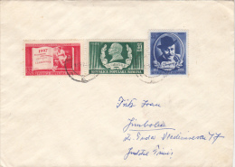 I. L. CARAGIALE, WRITER, STAMPS ON COVER, 1952, ROMANIA - Lettres & Documents