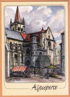 CARTE POSTALE NEUVE EN COULEUR AIGUEPERSE EGLISE NOTRE DAME 63260 AQUARELLE ERNEST CHANONAT HERVE MONESTIER EDITIONS ART - Aigueperse