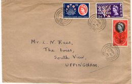 QUEEN ELISABETH F.D.C. CENTENARY POST OFFICE SAVINGS BANK - 28TH AUGUST 1961 - UPPINGHAM - RUTLAND POSTMARK - 1952-1971 Pre-Decimal Issues