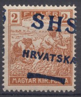 Yugoslavia, Kingdom SHS, Issues For Croatia 1918 Mi#66 Error - Moved Overprint, Mint Hinged - Neufs