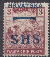 Yugoslavia, Kingdom SHS, Issues For Croatia 1918 Mi#67 Error - Shifted Overprint, Mint Hinged - Neufs