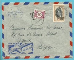 Brief Vanuit ELISABETHVILLE (Congo-Belge), Getaxeerd (taxe) Met TX 43 Met Stempel GENT - Cartas & Documentos