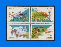 BR 1981-0001, Environment Protection, Set On A Block-4 MNH, OG - Unused Stamps