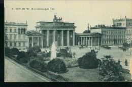 Berlin Brandenburger Tor Kutsche Droschke Brunnen Um 1910 - Brandenburger Deur