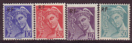 - FRANCE - 1944 - YT N° 657 / 660 -** - TB - 1938-42 Mercure