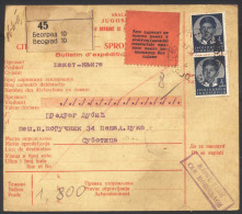 YUGOSLAVIA - JUGOSLAVIA  - PARCEL CARD + INTERESANT LABEL + POSTMARK -1938 - Storia Postale