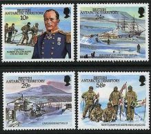 1987 British Antarctic Territory 75th Anniv. Of Arrival Of Captain Scott, Expedition, Ships,Bateaux, 4v., Mi 140/43  MNH - Exploradores