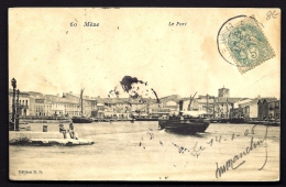 CPA ANCIENNE- FRANCE- MEZE (34)- LE PORT- ARRIVÉE DU BATEAU DE CETTE EN GROS PLAN- ANIMATION DES QUAIS- - Mèze