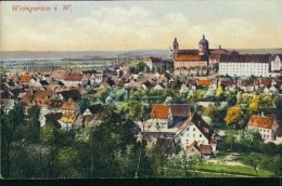 Litho Weingarten In Württ. Bei Ravensburg Wohnhäuser Basilika Um 1910 - Ravensburg