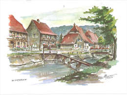 Autres Collections - REPRODUCTION - Hirtzbach D´après Une Aquarelle De Meyer  De1976 - Watercolours