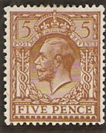 1924 George V 5pences Brun * Yvert 166 - Zonder Classificatie