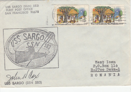 USS SARGO SUBMARINE, SPECIAL POSTMARK ON COVER, CAPTAIN SIGNATURE, 1980, USA - Sous-marins